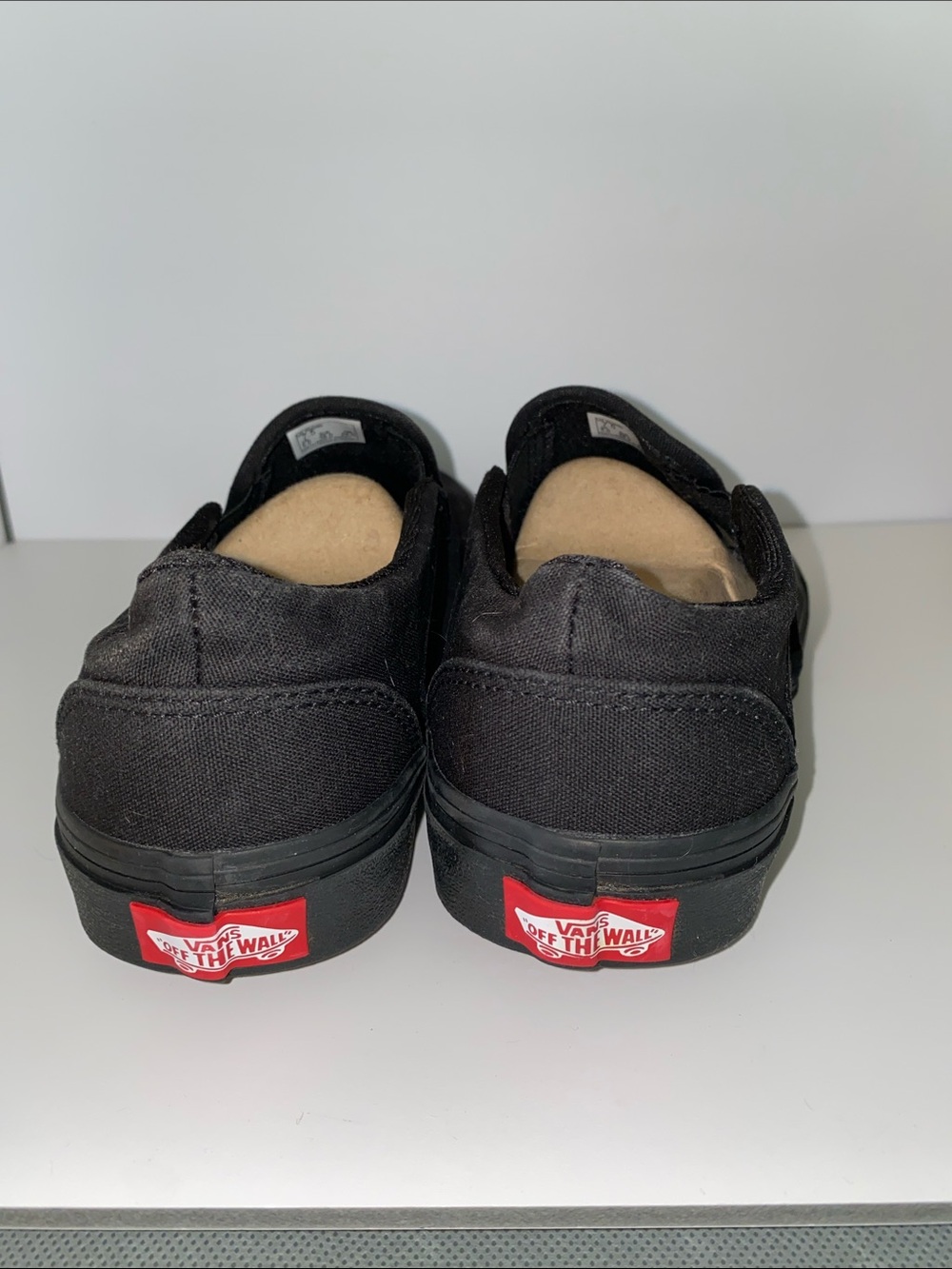 Vans Old School Classic Slip-On Canvas Skater Shoes Black on Black Womens Sz 7.5 - Picture 3 of 7